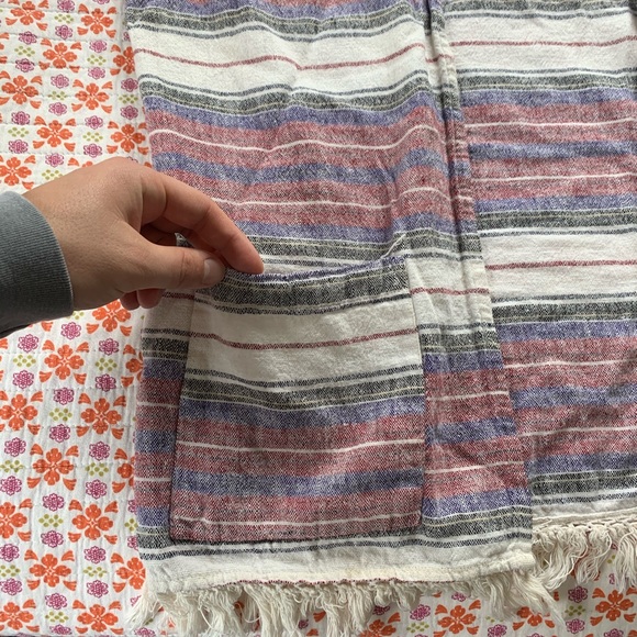 Red, White, & Blue Women’s Poncho w/Pockets - Sz S - Picture 2 of 3